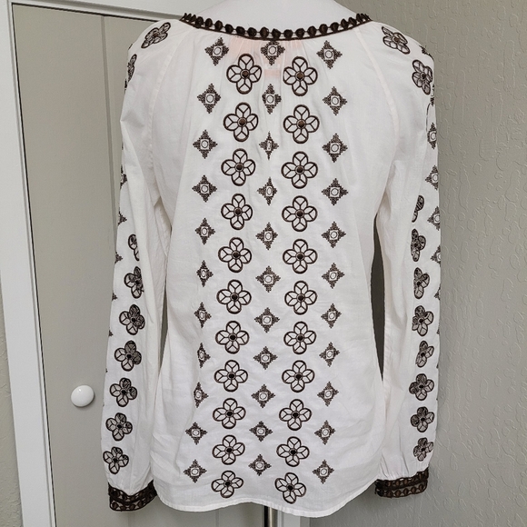 Tory Burch tunic peasant embroidered cotton travel top - Picture 5 of 12